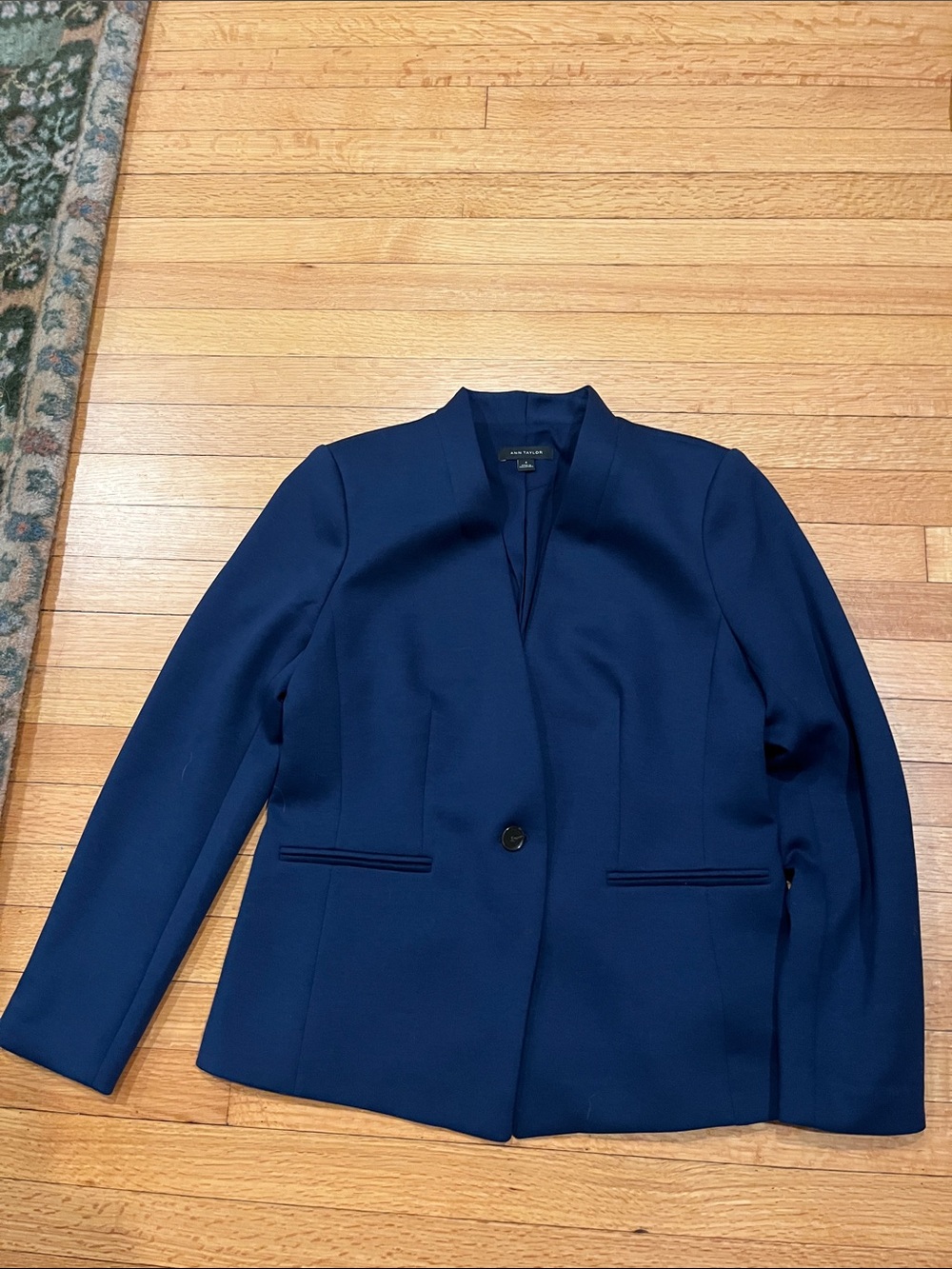 Ann Taylor Deep Navy Single-Button Blazer